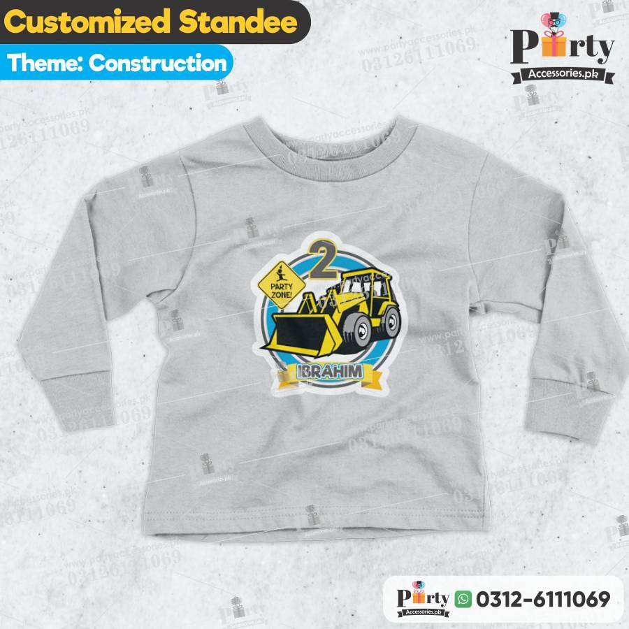 Construction theme birthday customized Sweat shirt 