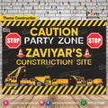 Construction theme Birthday Party customized Backdrop