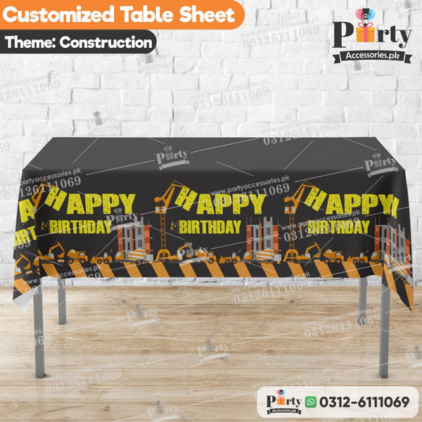 Construction Theme Birthday Party table top sheet
