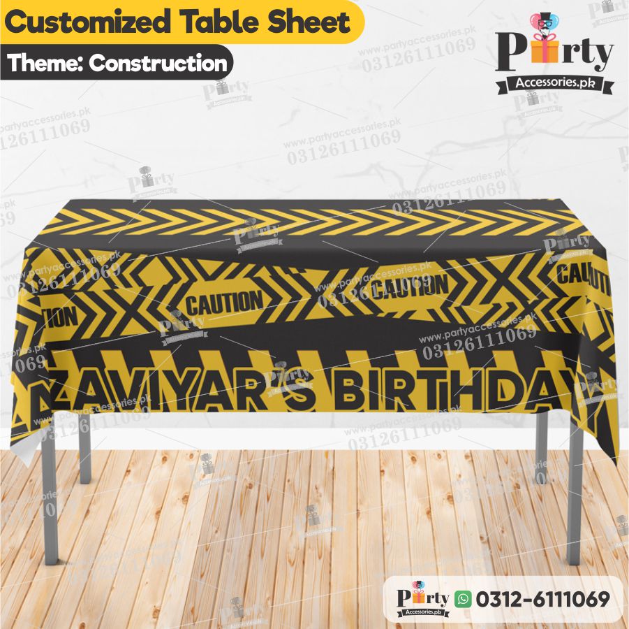 Construction Theme Birthday Party table top sheet
