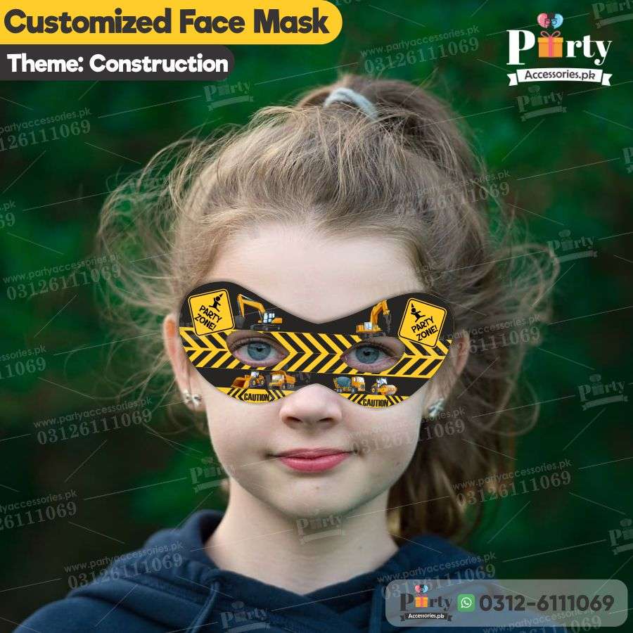 Construction theme birthday party eye face masks