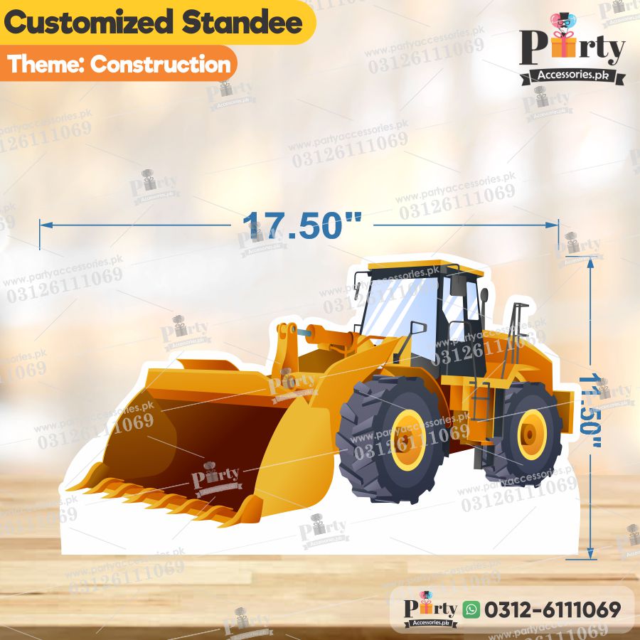 Construction theme Table standing character cutouts