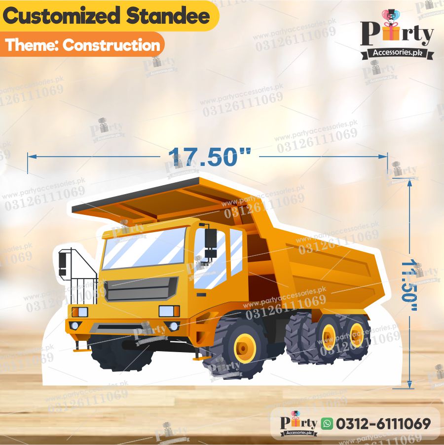 Construction theme Table standing character cutouts