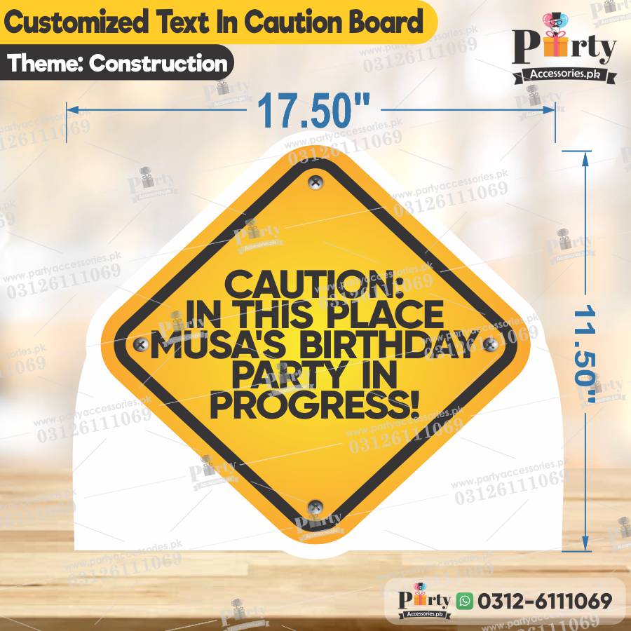 Construction theme Table standing character cutouts