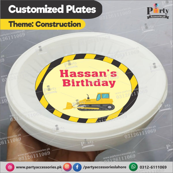 Customized disposable Paper Plates for Construction theme party