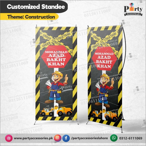 Customized Welcome Standee for Construction theme party