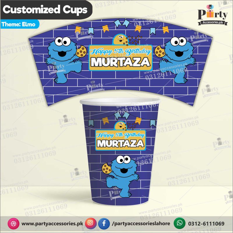 Customized disposable Paper CUPS for Cookie Monster theme party