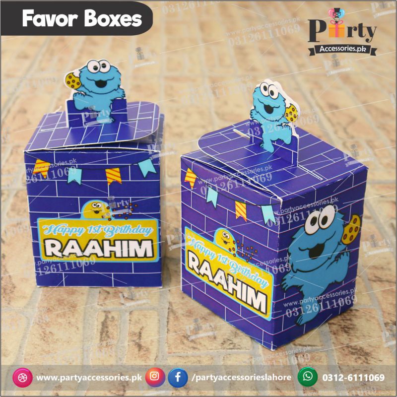 Customized Cookie Monster theme Favor / Goody Boxes