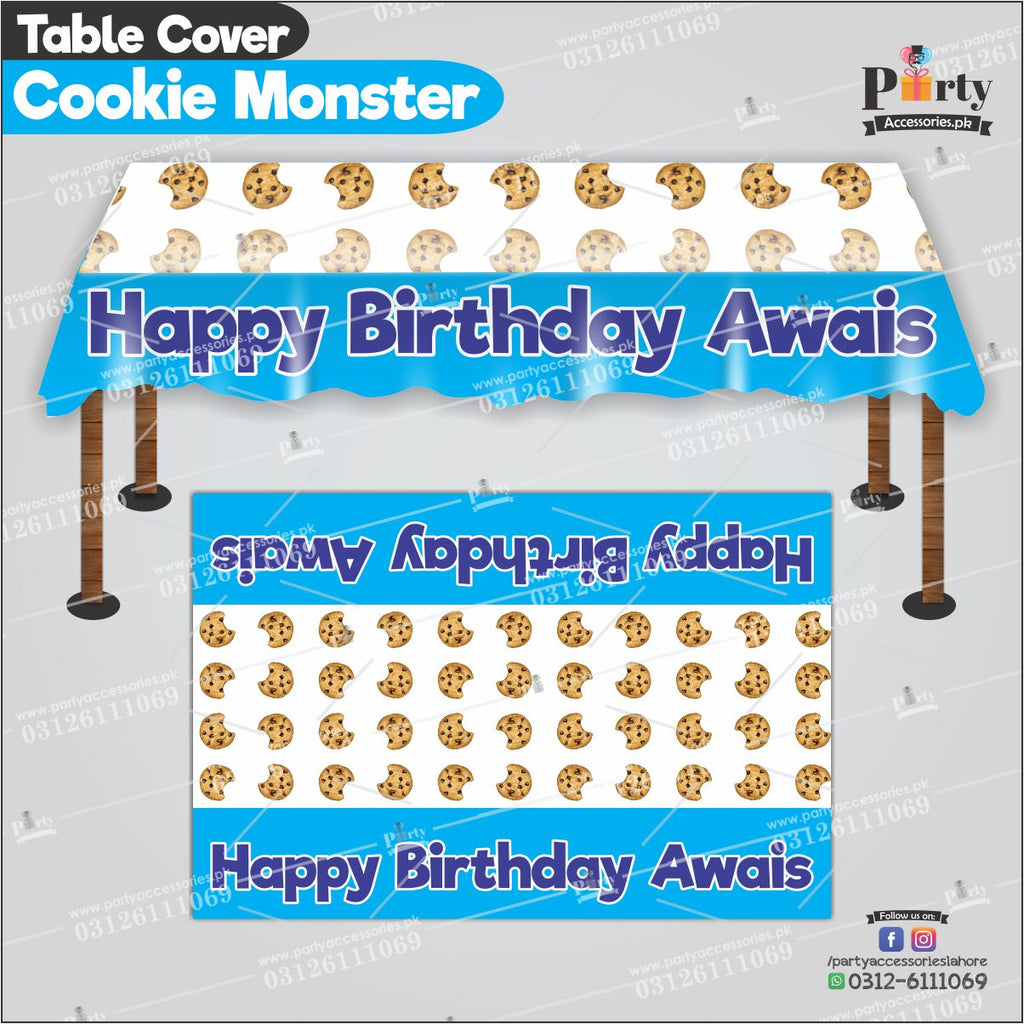 Customized Cookie Monster Theme Birthday table top sheet