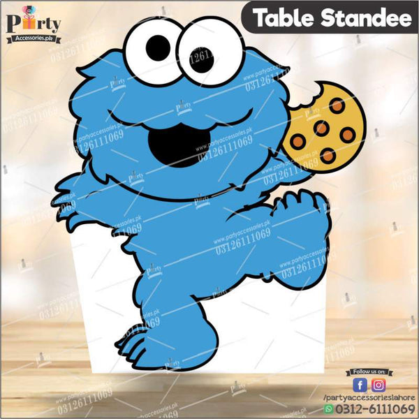 Cookie Monster cut outs Face with cookie (12), Sesame Street party dec