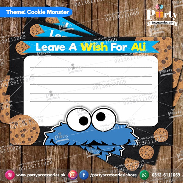Customized wish cards in Cookie Monster theme 