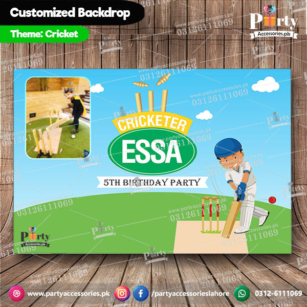 Customized Cricket Theme Birthday Party Backdrop