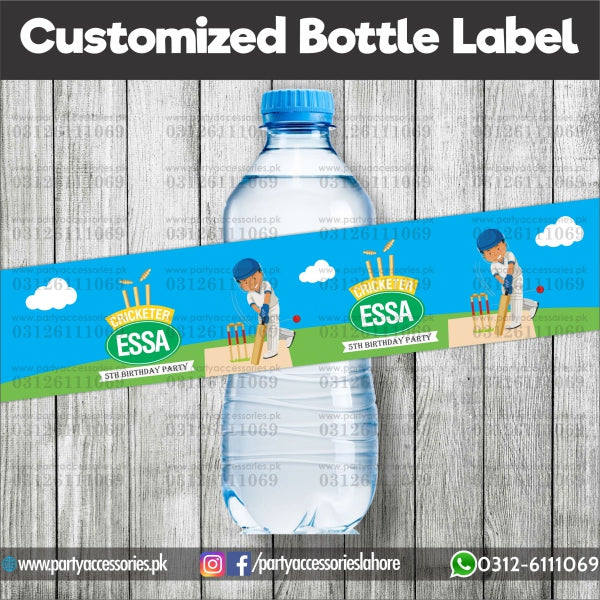 Cricket theme Customized Bottle Label wraps