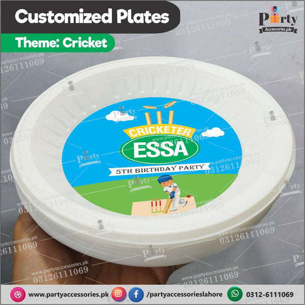 Customized disposable Paper Plates for Cricket theme party 