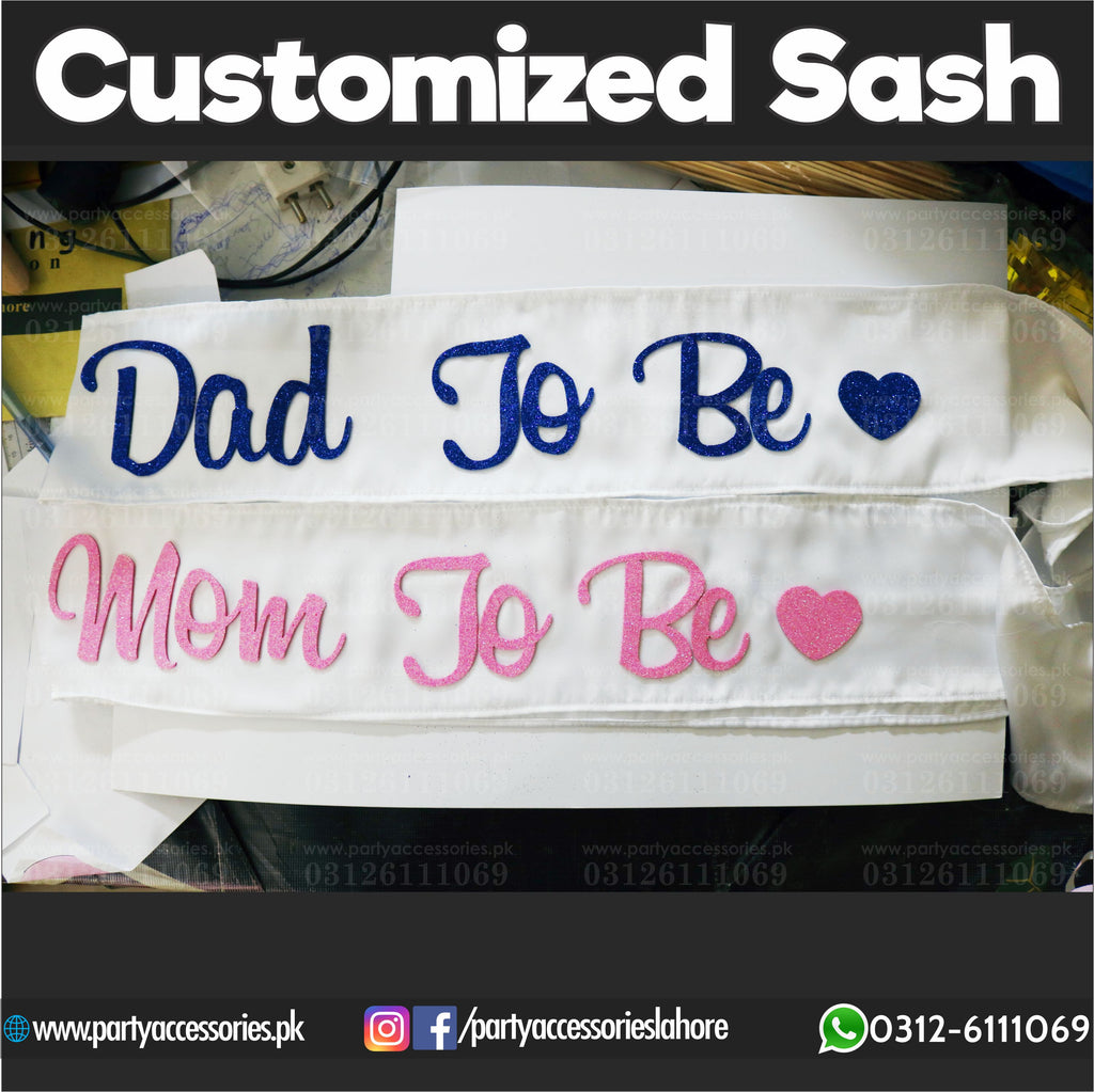 Set of 2 sashes MOM TO BE / DAD TO BE