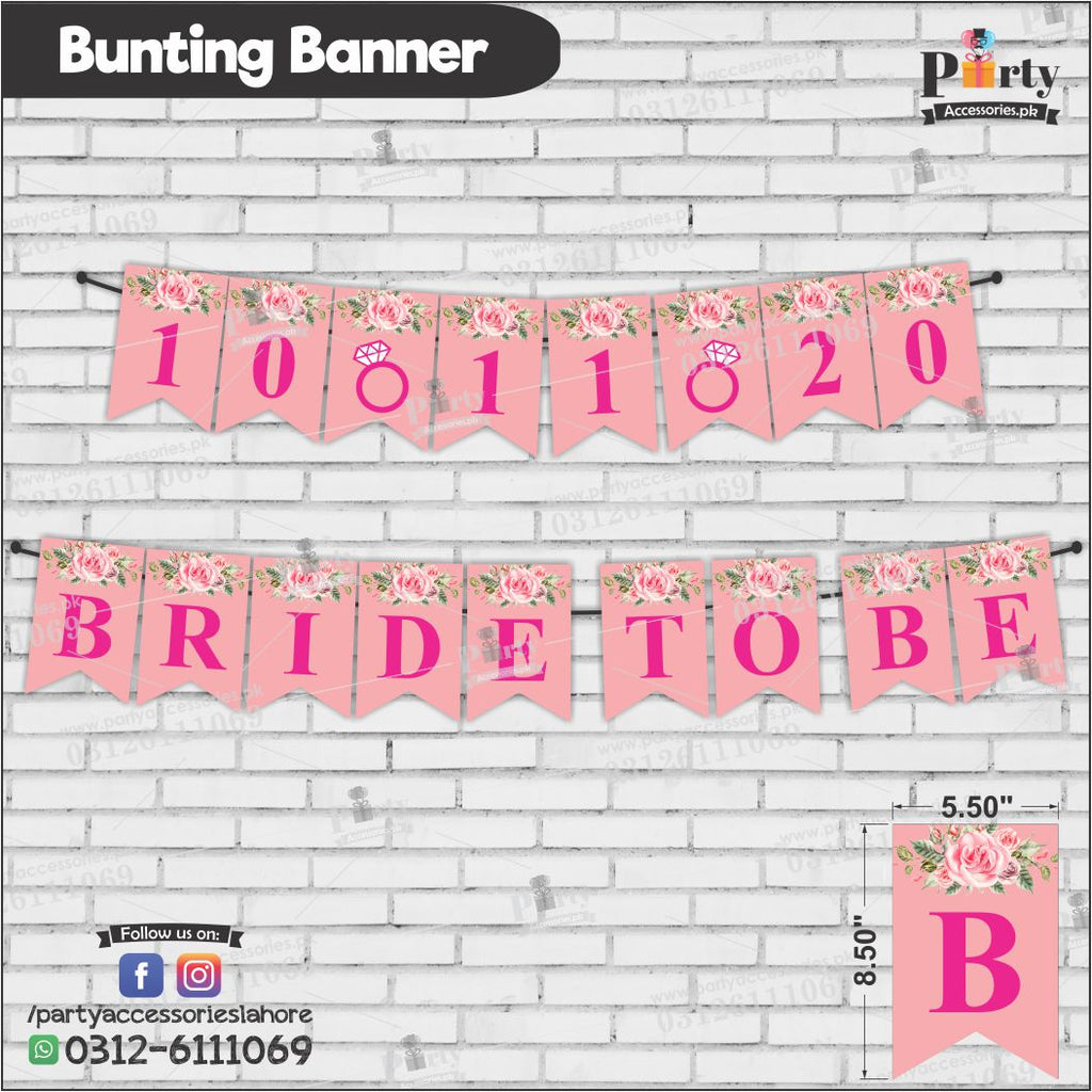 Customized BRIDE TO BE Bunting Banners with DATE