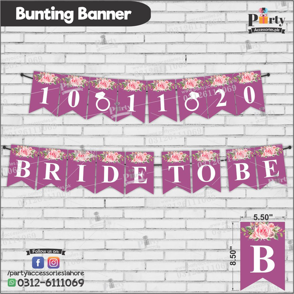 Customized BRIDE TO BE Bunting Banners with DATE