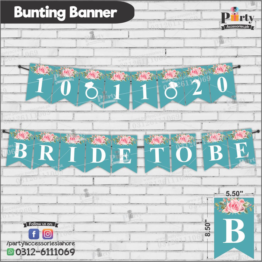 Customized BRIDE TO BE Bunting Banners with DATE