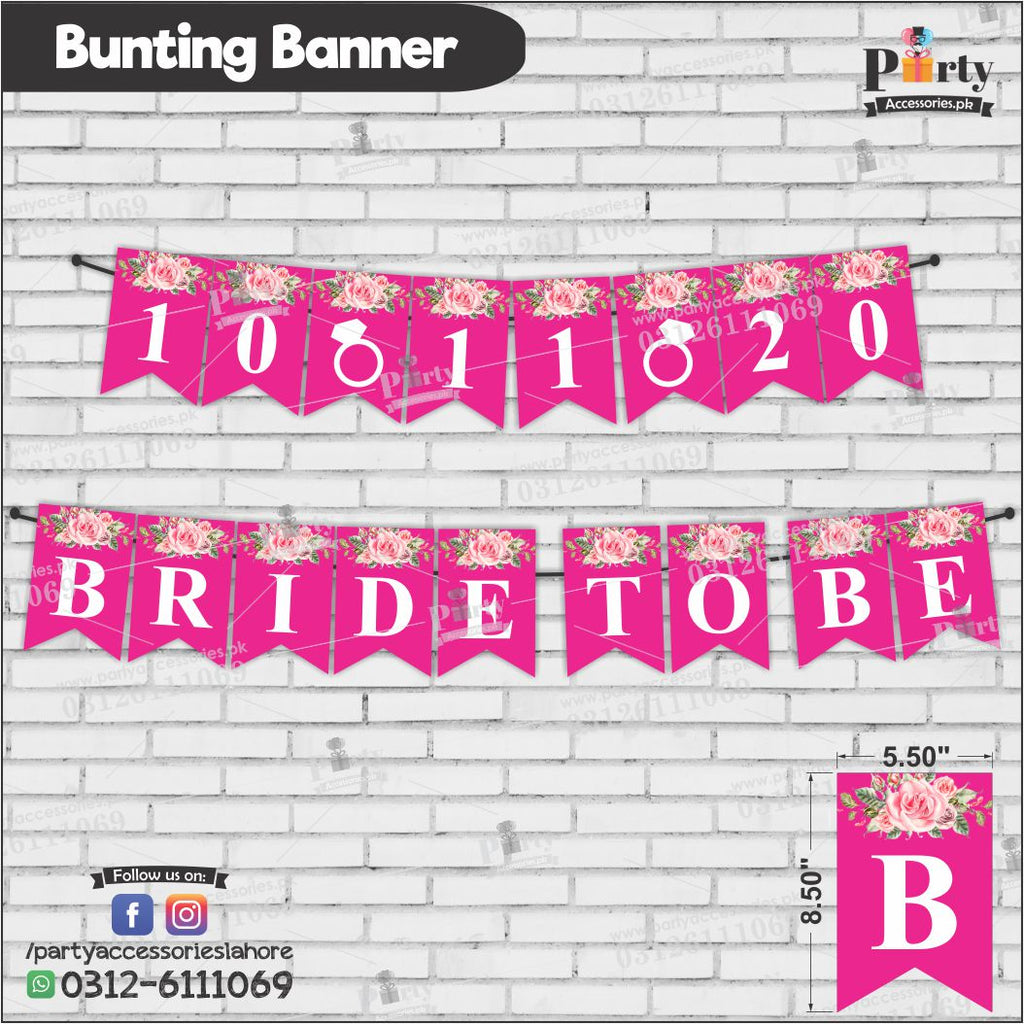 Customized BRIDE TO BE Bunting Banners with DATE