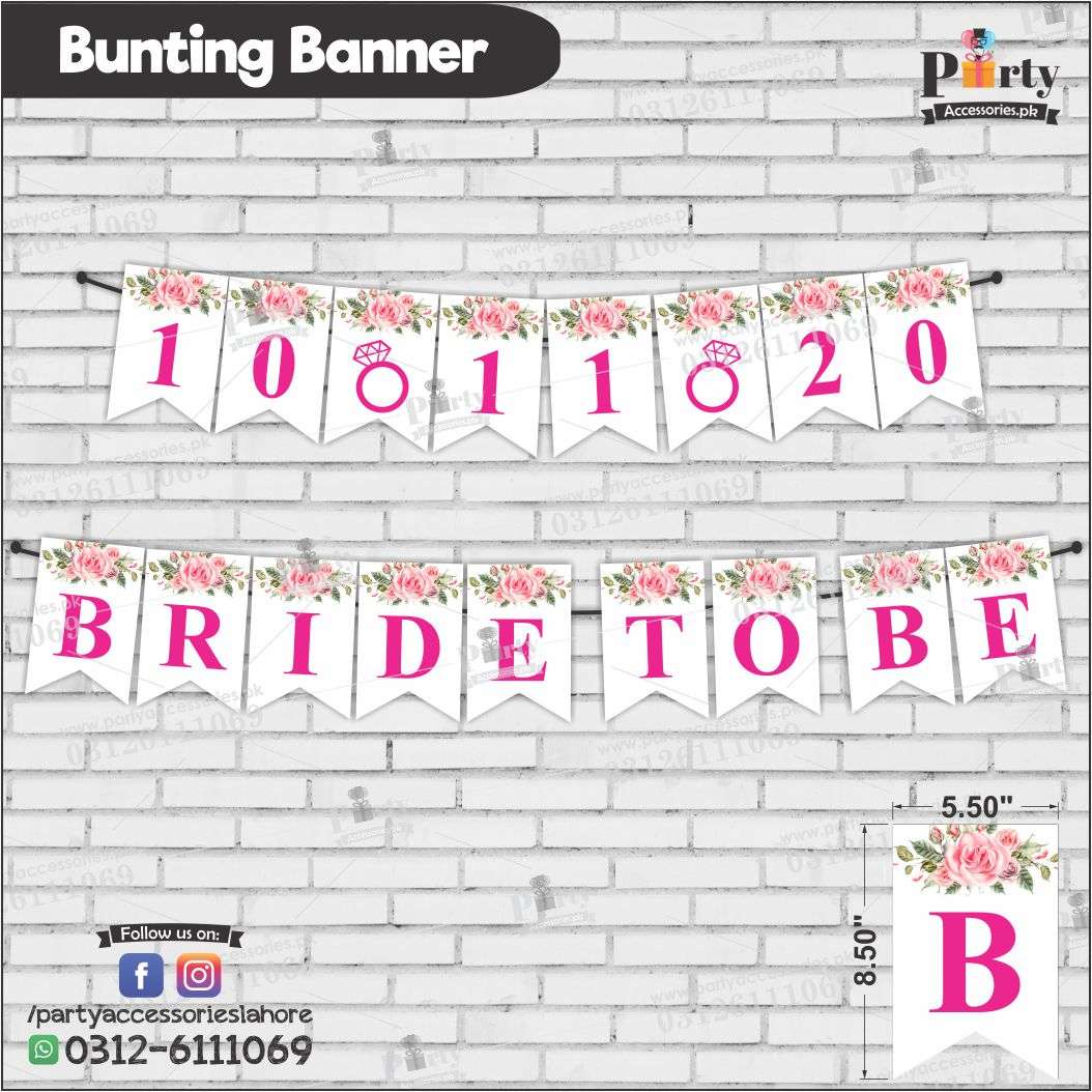 Customized BRIDE TO BE Bunting Banners with DATE