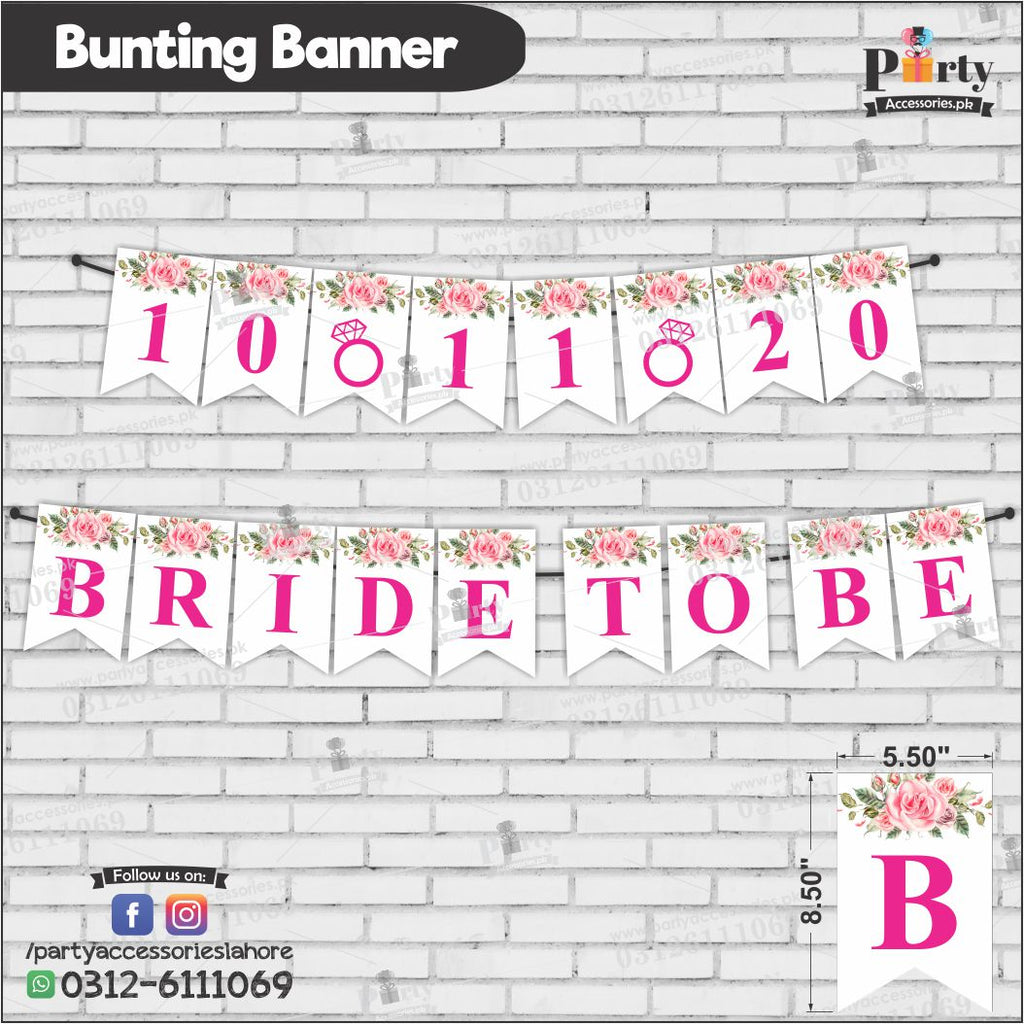 Customized BRIDE TO BE Bunting Banners with DATE