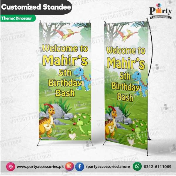 Customized Welcome Standee for birthday in Dinosaur theme