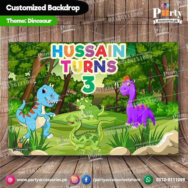 Customized Dinosaur Theme Birthday Party Backdrop