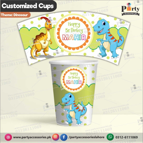 Customized disposable Paper CUPS for Dinosaur theme party