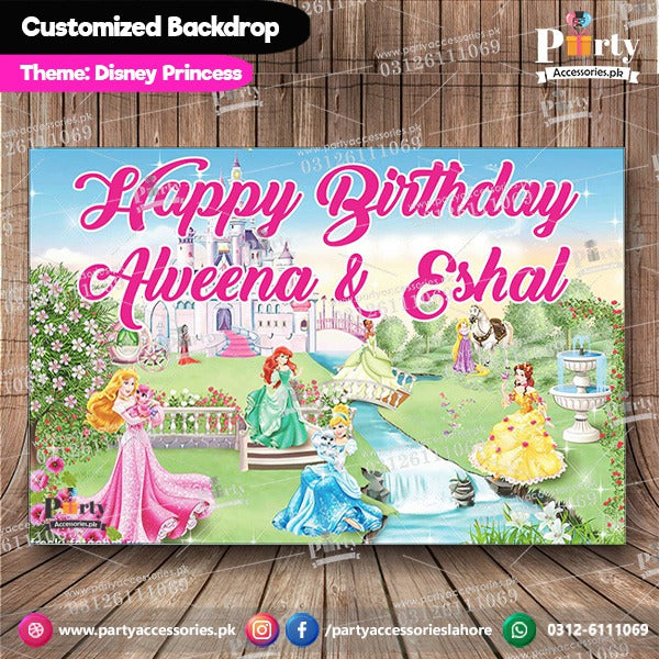 Customized Disney Princess Theme Birthday Backdrop