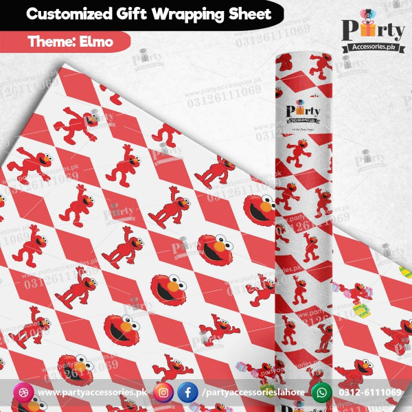Gift wrapping sheets for elmo theme birthday party