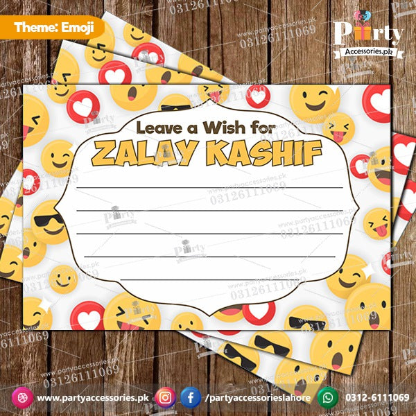 Customized Emoji theme Party wish Cards