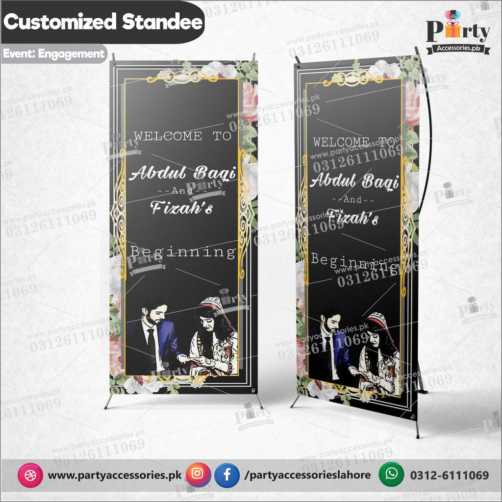 Customized welcome standee for Engagement celebration