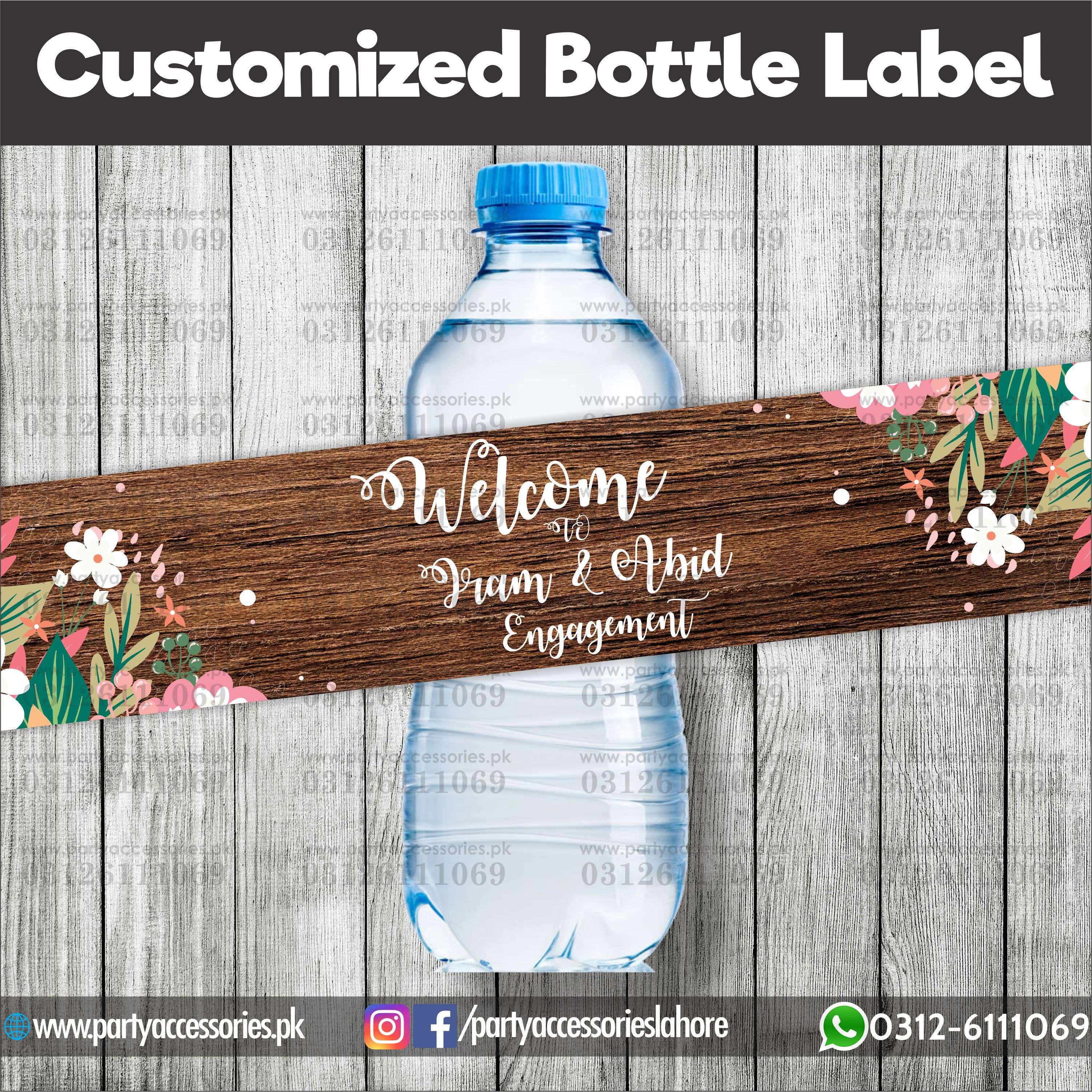 Customized Bottle Labels for engagement Ceremony