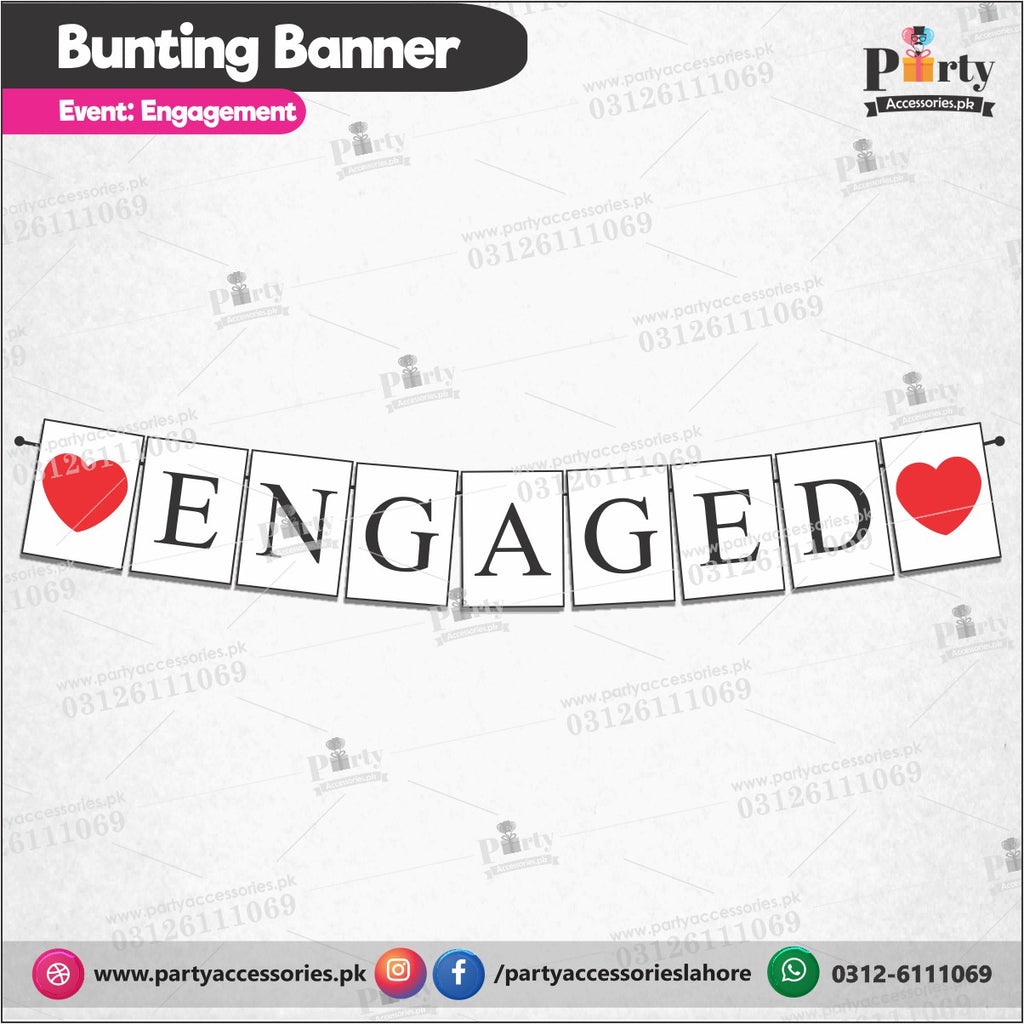 ENGAGED bunting banner photography props