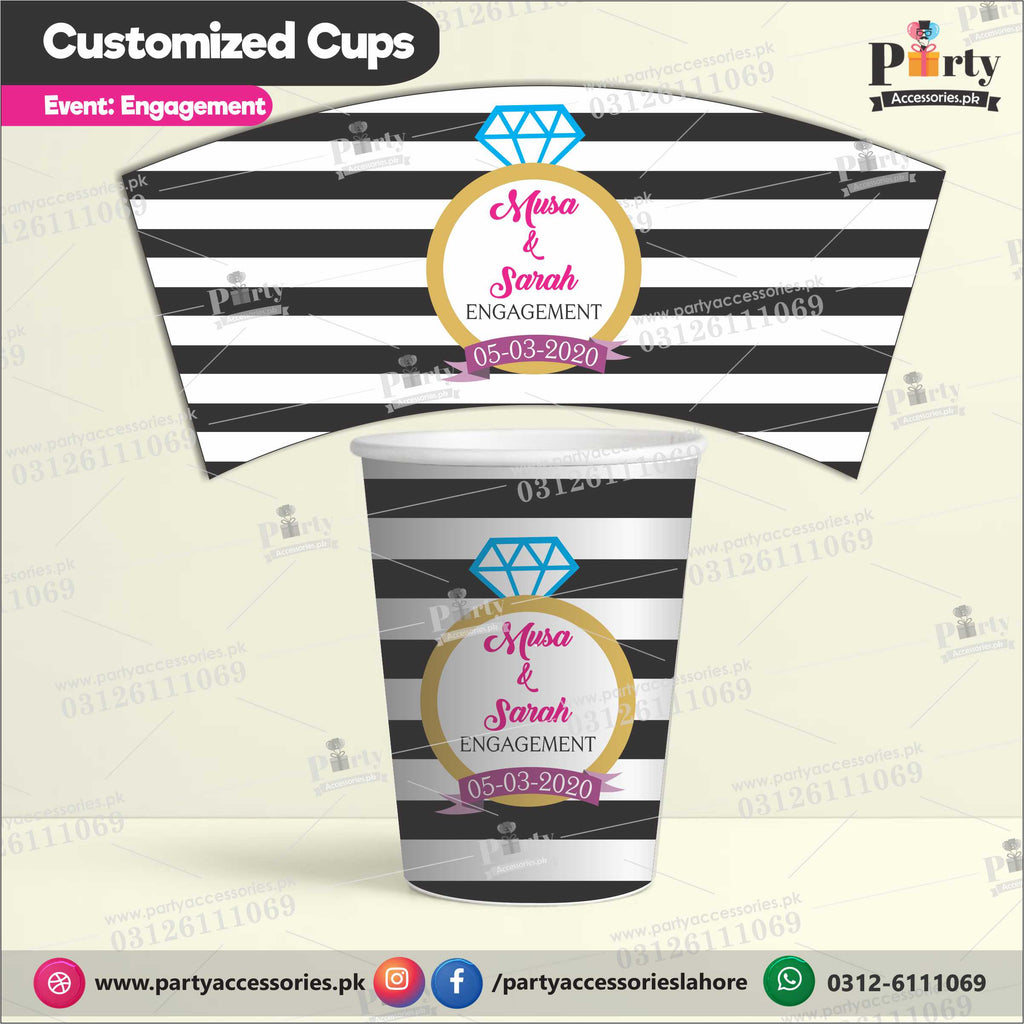 Customized disposable Paper CUPS for engagement party 