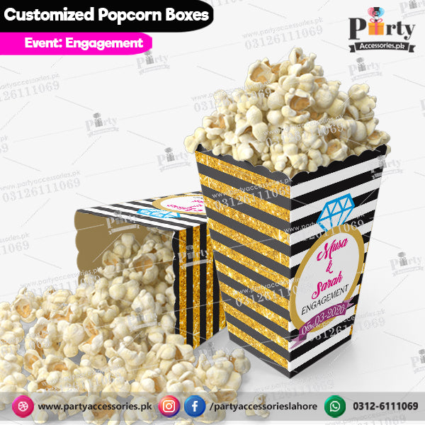 Customized Popcorn boxes for the ENGAGEMENT party