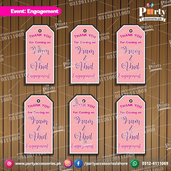 Engaged Tag Engagement gift tags | Pack of 6 Customized Gift tags for engagement d ...