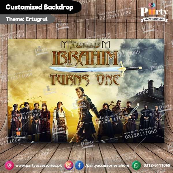 Customized Ertugrul Theme Birthday Party Backdrop