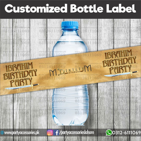 Ertugrul theme Customized Bottle Label wraps for table decoration