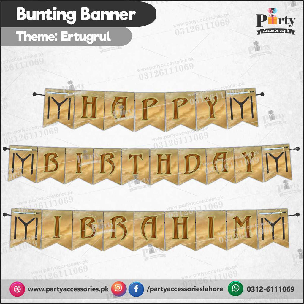 Customized Ertugrul theme Birthday Bunting Banner