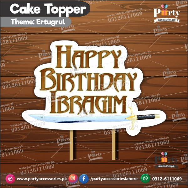 Customized card cake topper for birthday in Ertugrul theme