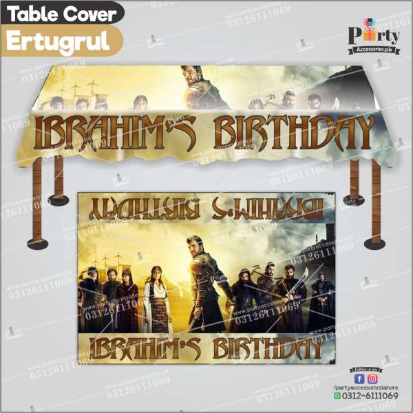 Customized Ertugrul Theme Birthday table top sheet