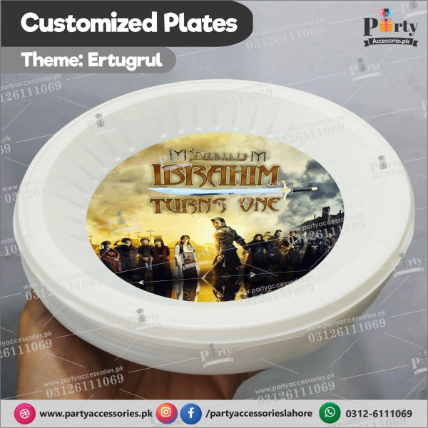 Customized disposable Paper Plates for  Ertugrul theme party