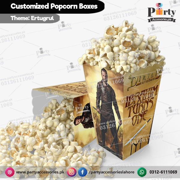 Customized Popcorn boxes for Ertugrul themed birthday party