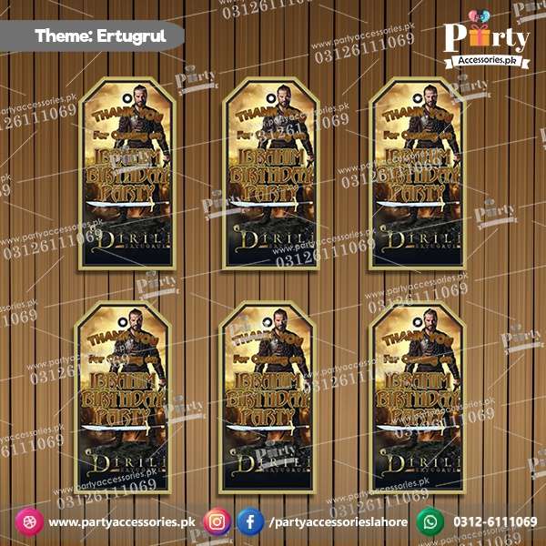 Customized Gift tags / Thank you tags in Ertugrul theme for Birthday Parties