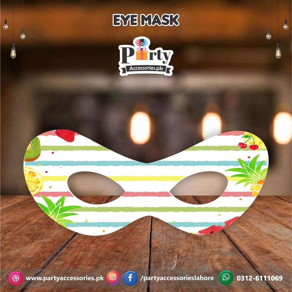 Tutti Fruiti theme birthday party face masks