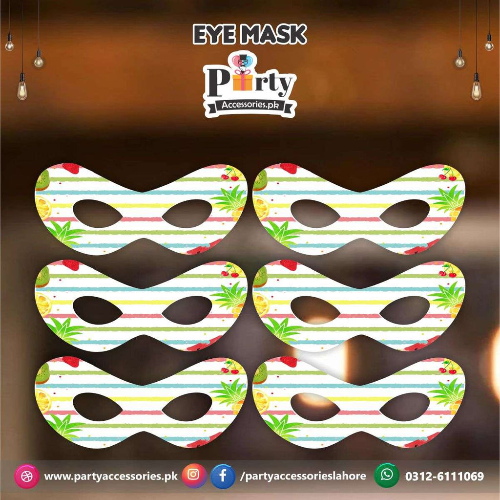 Tutti Fruiti theme birthday party face masks