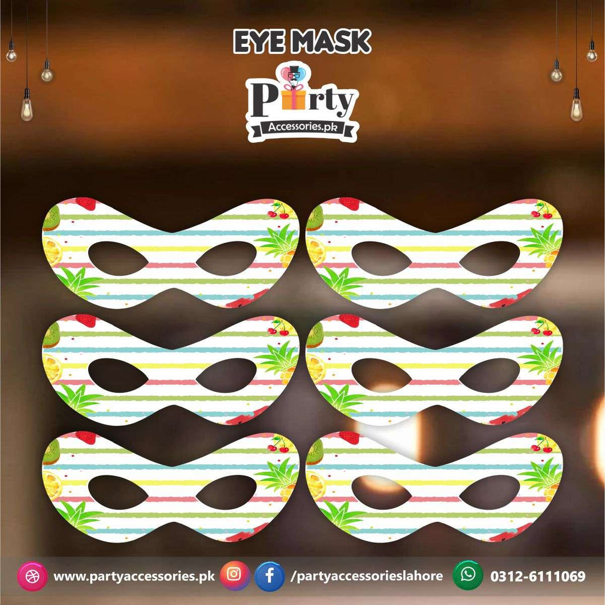 Tutti Fruiti theme birthday party face masks