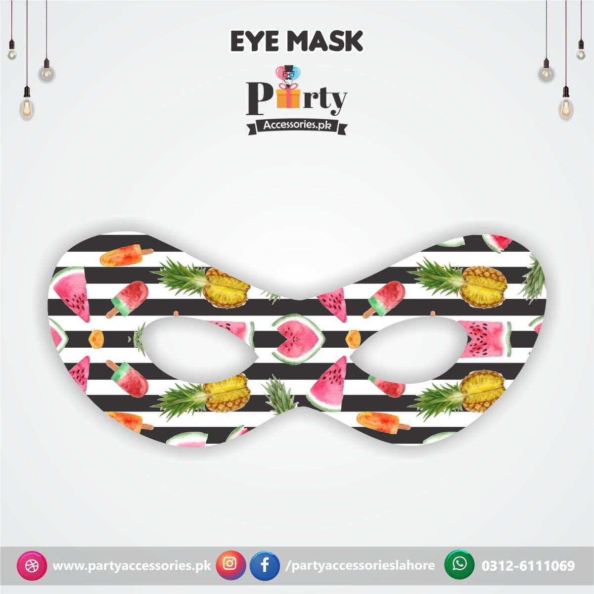 Customized Tutti Fruity theme birthday party face masks 