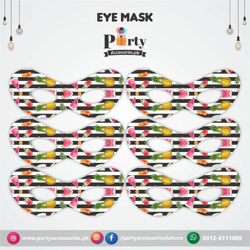 Customized Tutti Fruity theme birthday party face masks 